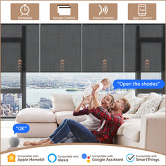 Kincmo Motorized Light Filtering Roller Shades 50% Blackout - Eclipse