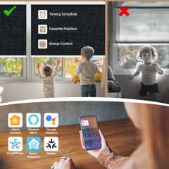 Kincmo Motorized Roller Shades 100% Blackout - Eclipse