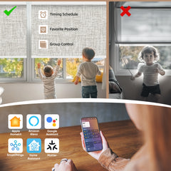 Kincmo Motorized Roller Shades 100% Blackout - Mist