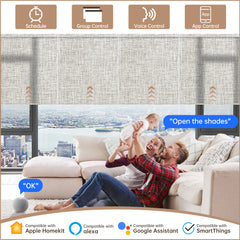 Kincmo Motorized Light Filtering Roller Shades 75% Blackout - Mist