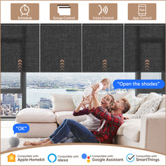 Kincmo Motorized Light Filtering Roller Shades 75% Blackout - Meridian