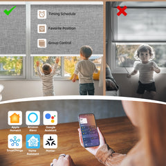 Kincmo Motorized Roller Shades 100% Blackout - Natural