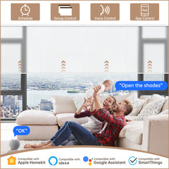 Kincmo Motorized Light Filtering Roller Shades 50% Blackout - Sheer