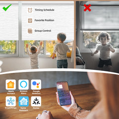 Kincmo Motorized Roller Shades 100% Blackout - Atlantic