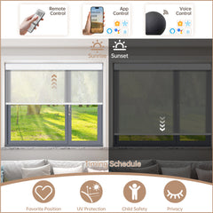 Kincmo Motorized Light Filtering Roller Shades 50% Blackout - Sheer