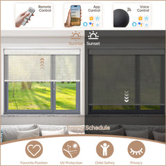 Kincmo Motorized Light Filtering Roller Shades 50% Blackout - Woven