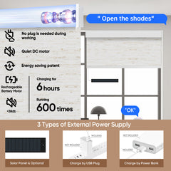 Kincmo Motorized Roller Shades 100% Blackout - Linen