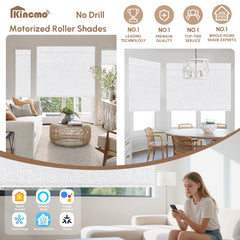 Kincmo No Drill Motorized Roller Shades 100% Blackout - Starscape