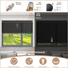 Kincmo Motorized Light Filtering Roller Shades 75% Blackout - Meridian