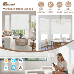Kincmo Motorized Roller Shades 100% Blackout - Classic