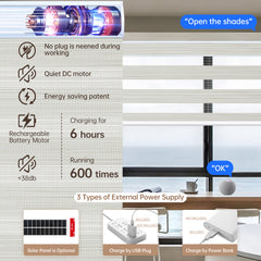 Kincmo Motorized Zebra Shades 90% Blackout - Flow