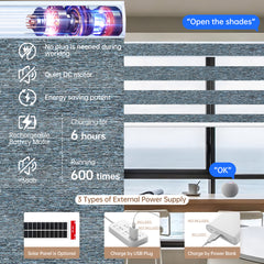 Kincmo Motorized Zebra Shades 60%/75% Blackout - Monet