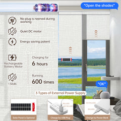 Kincmo Motorized Light Filtering Roller Shades 75% Blackout - Classic