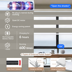 Kincmo Motorized Zebra Shades 95% Blackout - Gabriel