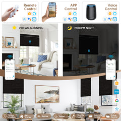 Kincmo No Drill Motorized Roller Shades 100% Blackout - Eclipse