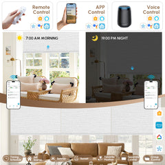 Kincmo Motorized Roller Shades 100% Blackout - Aqua Waves