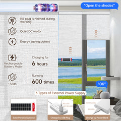 Kincmo Motorized Light Filtering Roller Shades 75% Blackout - Aqua Waves