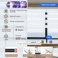 Kincmo Motorized Zebra Shades 70% Blackout - Galaxy