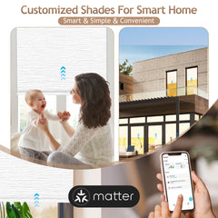 Kincmo No Drill Motorized Roller Shades 100% Blackout - Atlantic