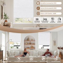 Kincmo No Drill Motorized Roller Shades 100% Blackout - Starscape