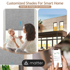 Kincmo Motorized Roller Shades 100% Blackout - Natural