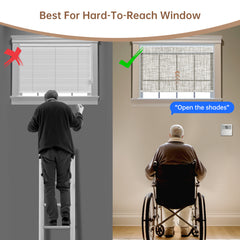 Kincmo Motorized Light Filtering Roller Shades 75% Blackout - Mist