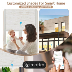 Kincmo No Drill Motorized Roller Shades 100% Blackout - Linen