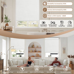 Kincmo Motorized Roller Shades 100% Blackout - Dreamy