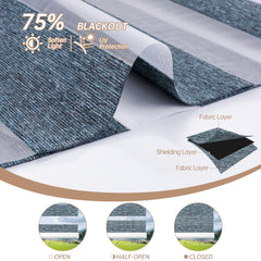 Kincmo Motorized Zebra Shades 60%/75% Blackout - Monet