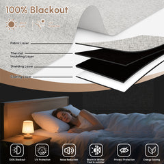 Kincmo No Drill Motorized Roller Shades 100% Blackout - Mist