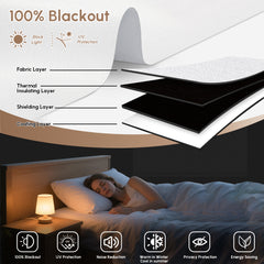 Kincmo No Drill Motorized Roller Shades 100% Blackout - Starscape