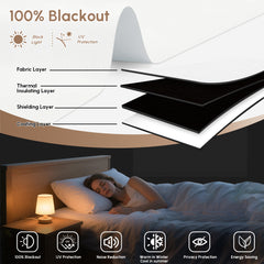 Kincmo No Drill Motorized Roller Shades 100% Blackout - Elegant