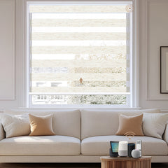 Kincmo Motorized Zebra Shades 75% Blackout - Linen