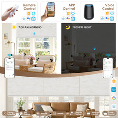 Kincmo No Drill Motorized Roller Shades 100% Blackout - Linen