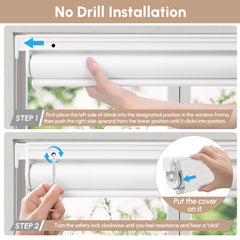 Kincmo No Drill Motorized Roller Shades 100% Blackout - Linen