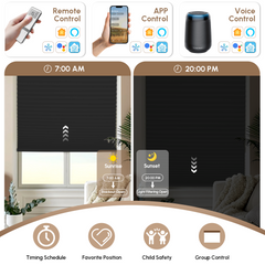 Kincmo 100% Blackout Motorized Double-Cell Cellular Shades