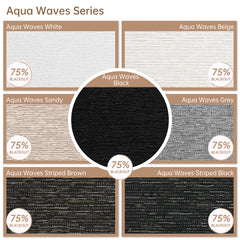 Kincmo Motorized Light Filtering Roller Shades 75% Blackout - Aqua Waves