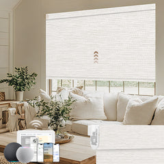 Kincmo No Drill Motorized Roller Shades 100% Blackout - Aqua Waves