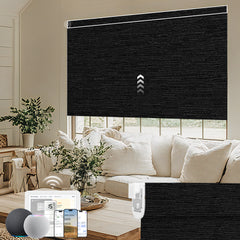 Kincmo No Drill Motorized Roller Shades 100% Blackout - Aqua Waves