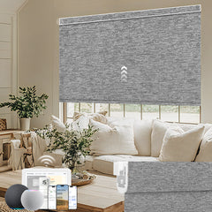 Kincmo No Drill Motorized Roller Shades 100% Blackout - Aqua Waves