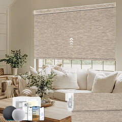 Kincmo No Drill Motorized Roller Shades 100% Blackout - Aqua Waves