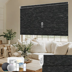 Kincmo No Drill Motorized Roller Shades 100% Blackout - Aqua Waves