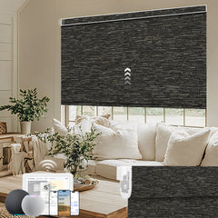 Kincmo No Drill Motorized Roller Shades 100% Blackout - Aqua Waves