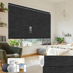 Kincmo No Drill Motorized Roller Shades 100% Blackout - Atlantic