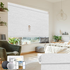 Kincmo No Drill Motorized Roller Shades 100% Blackout - Atlantic