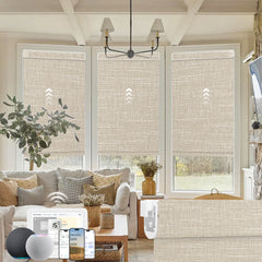 Kincmo No Drill Motorized Roller Shades 100% Blackout - Aurora