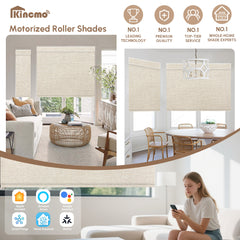 Kincmo Motorized Roller Shades 100% Blackout - Aurora