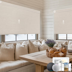 Kincmo Motorized Roller Shades 100% Blackout - Weave