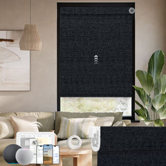 Kincmo No Drill Motorized Roller Shades 100% Blackout - Eclipse