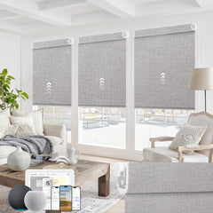 Kincmo No Drill Motorized Roller Shades 100% Blackout - Groove